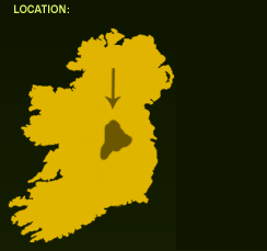 Map indicating location of Bog of Allen in the midlands of Ireland